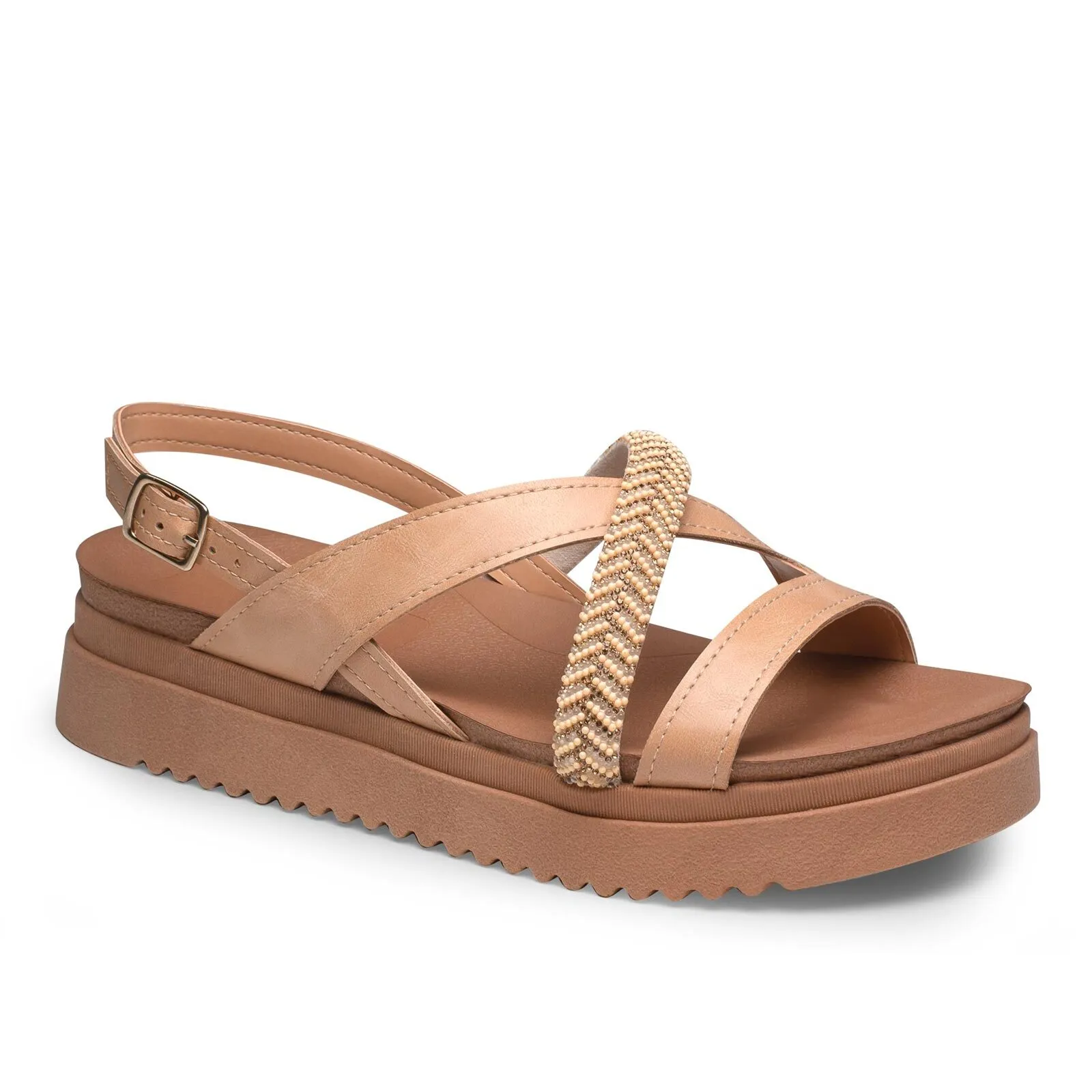 Sandália Mississipi Flatform Feminina Bege J2743