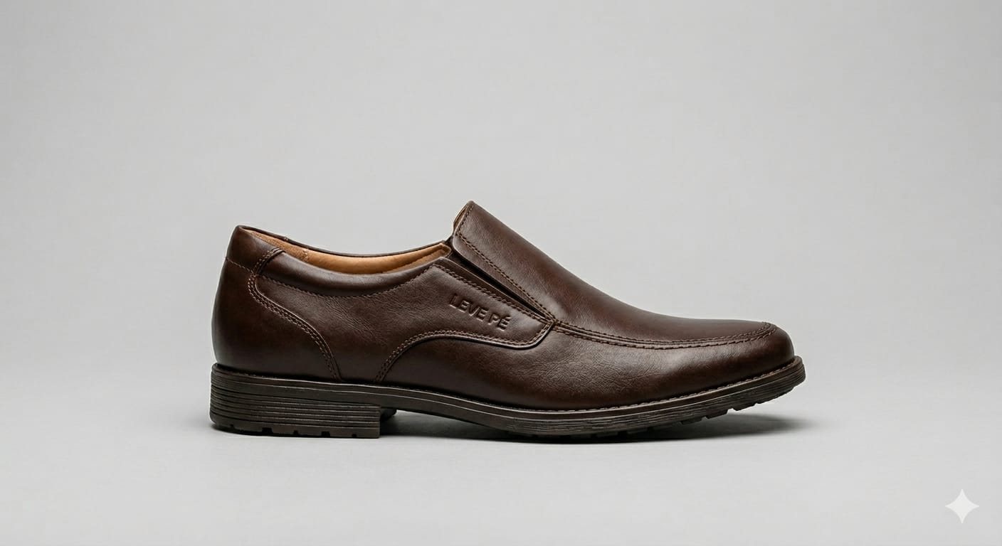 Sapato Social Masculino Marrom em Couro Slip-On 45901
