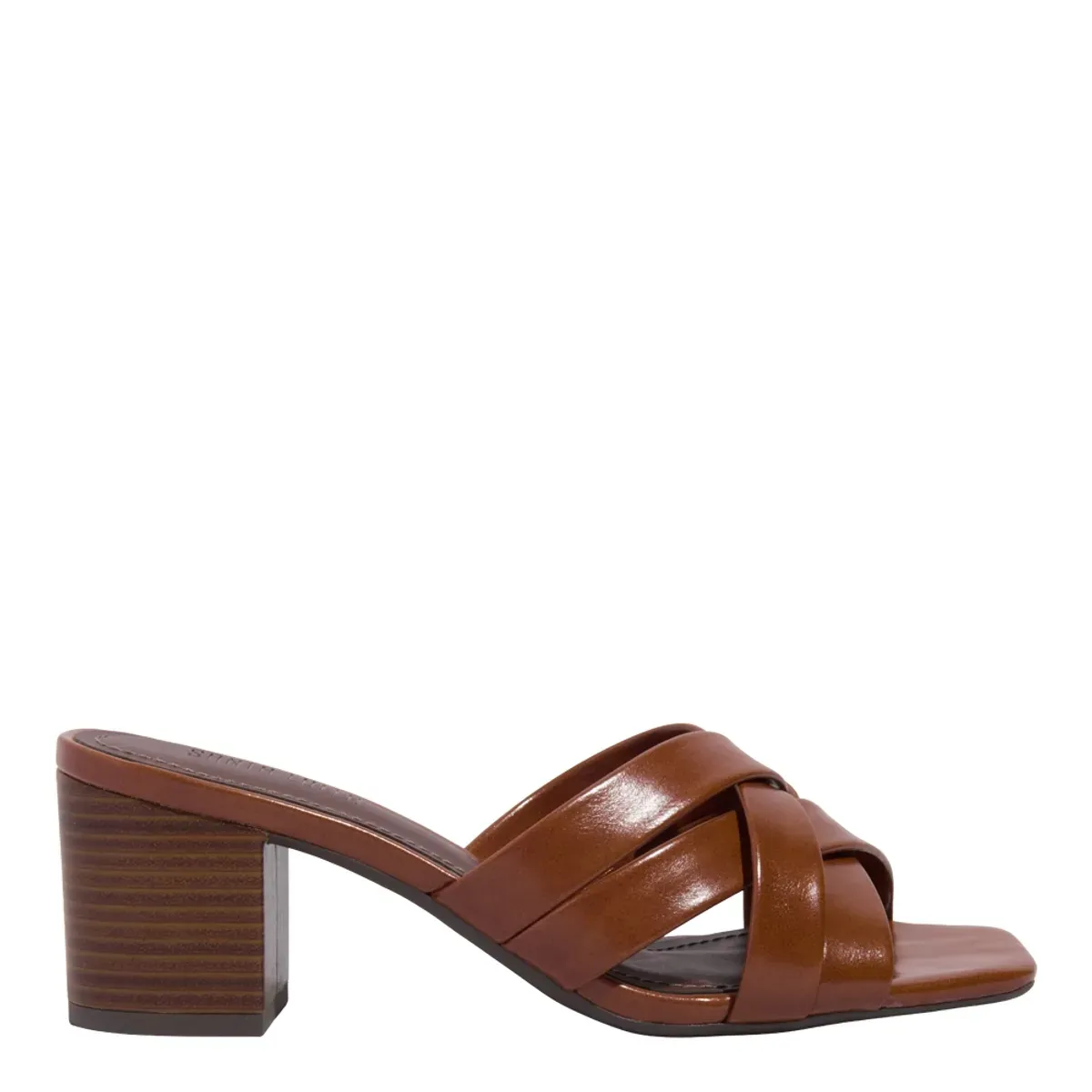 Tamanco Napa Marrom Salto Bloco Baixo