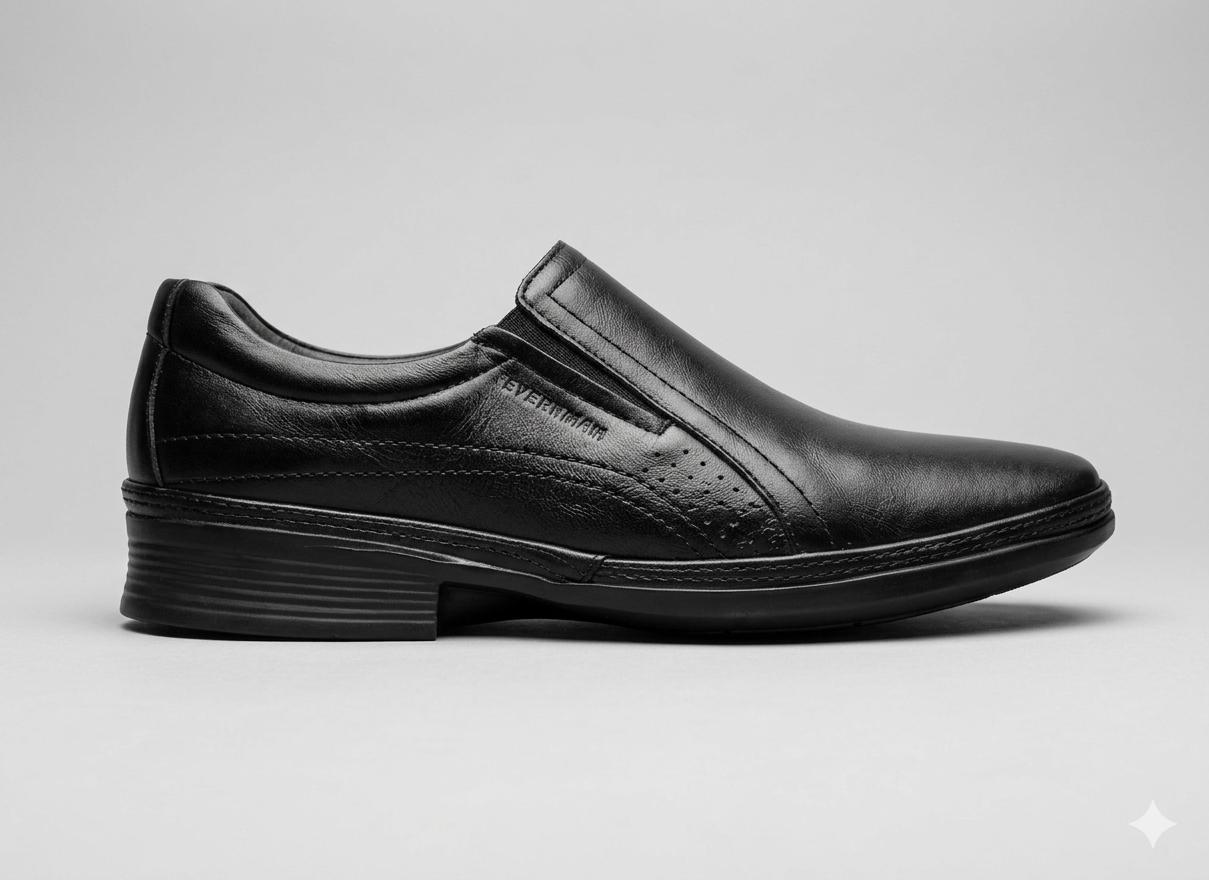 Sapato Social Masculino Preto Slip-On em Couro 45907
