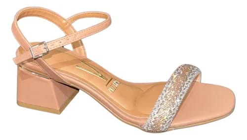 Sandália Feminina Vizzano Nude com Glitter 6428.139