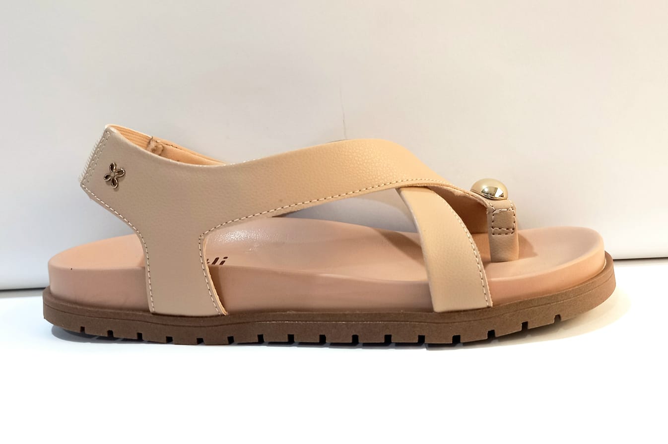 Sandália Conforto Softli com Detalhe Dourado