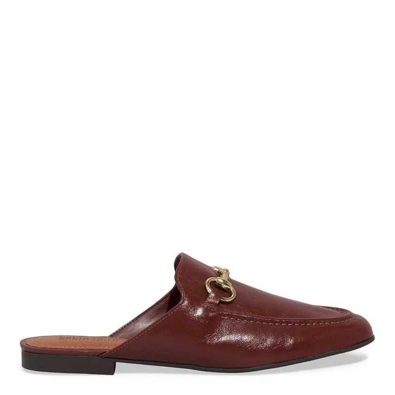 Mule Mocassim Couro Nobre Soft Bico Redondo Marrom Terracota