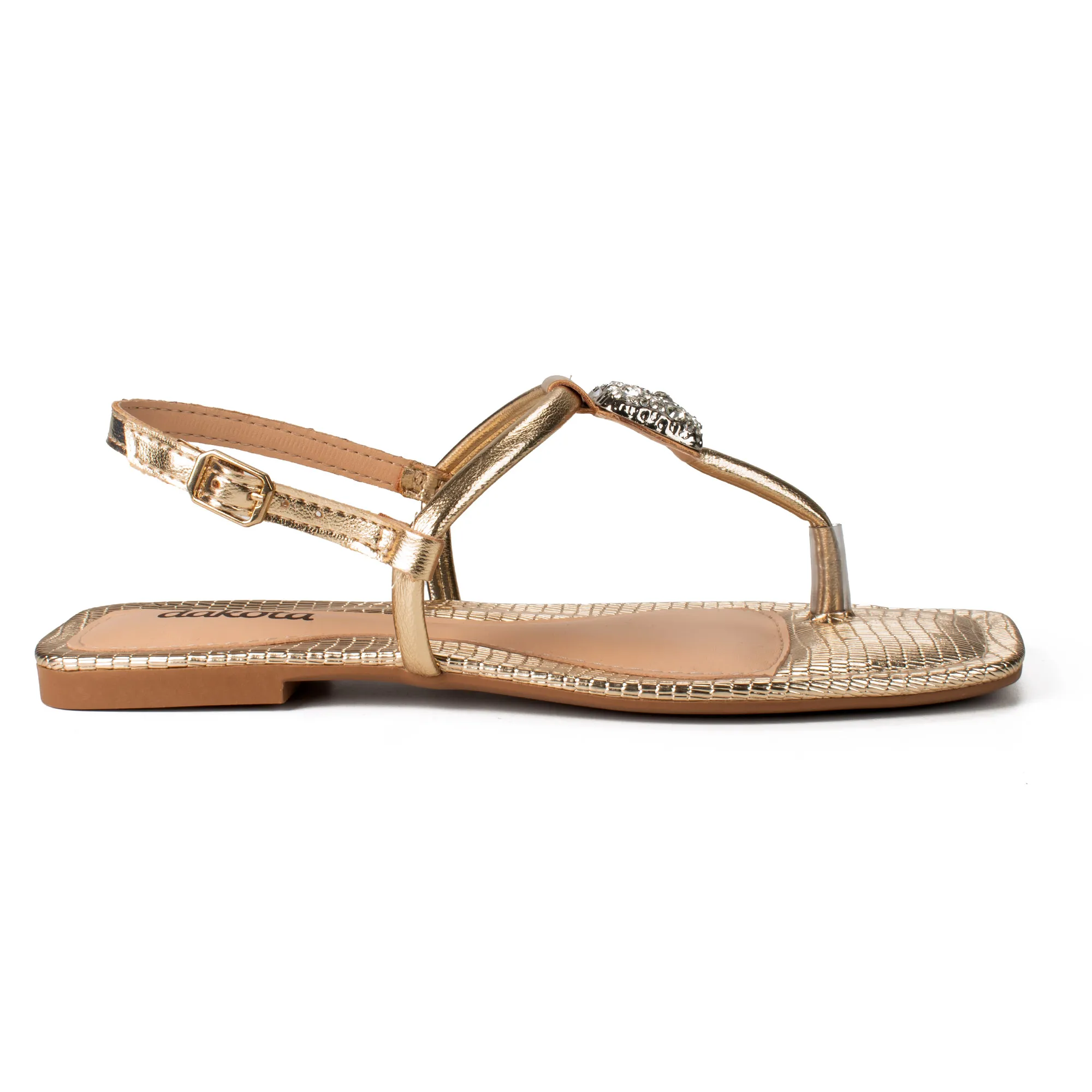 Sandália Dakota Rasteira Metalizada Y9592