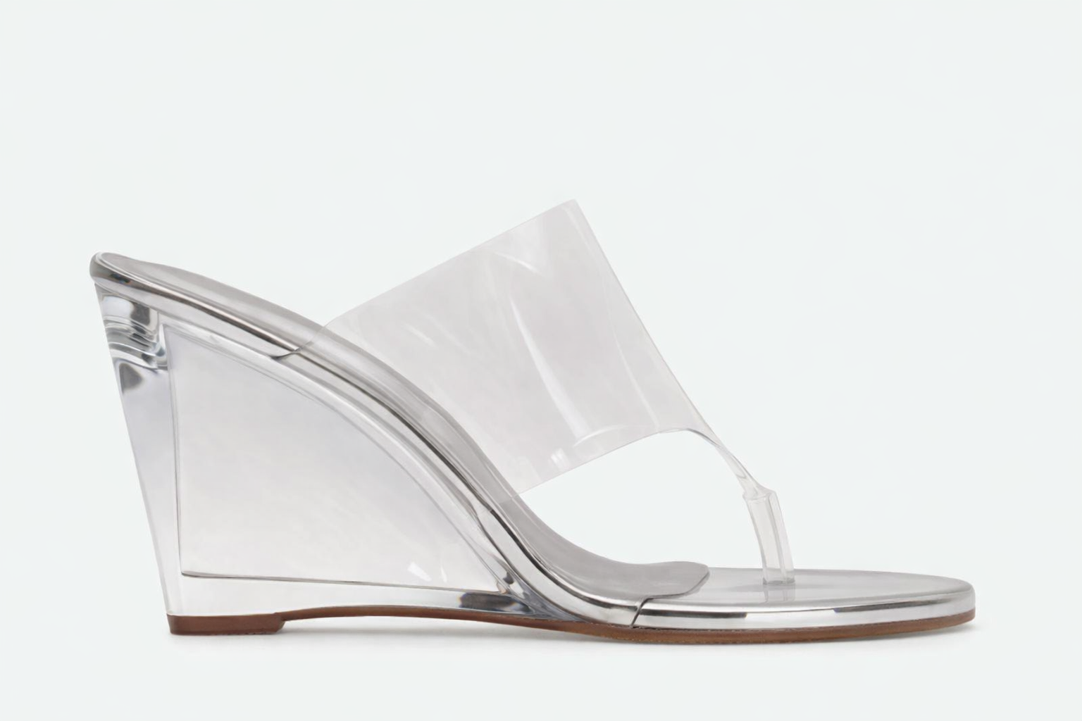 Sandália Anabela Transparente com Salto Cristal 4733.92458